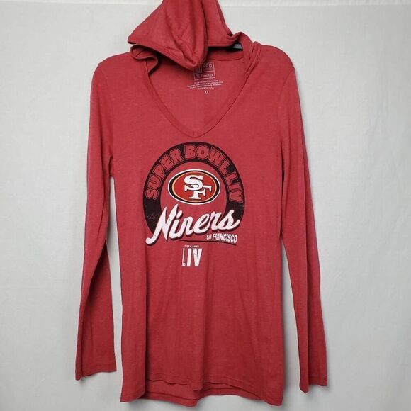 NFL 49ers XL Red Hoded Loght weight Top - Picture 2 of 8